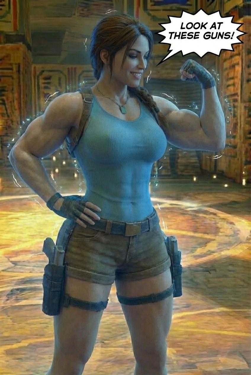 Lara Breaks the 4th Wall Part 1, page 11 — AI female muscle growth comic