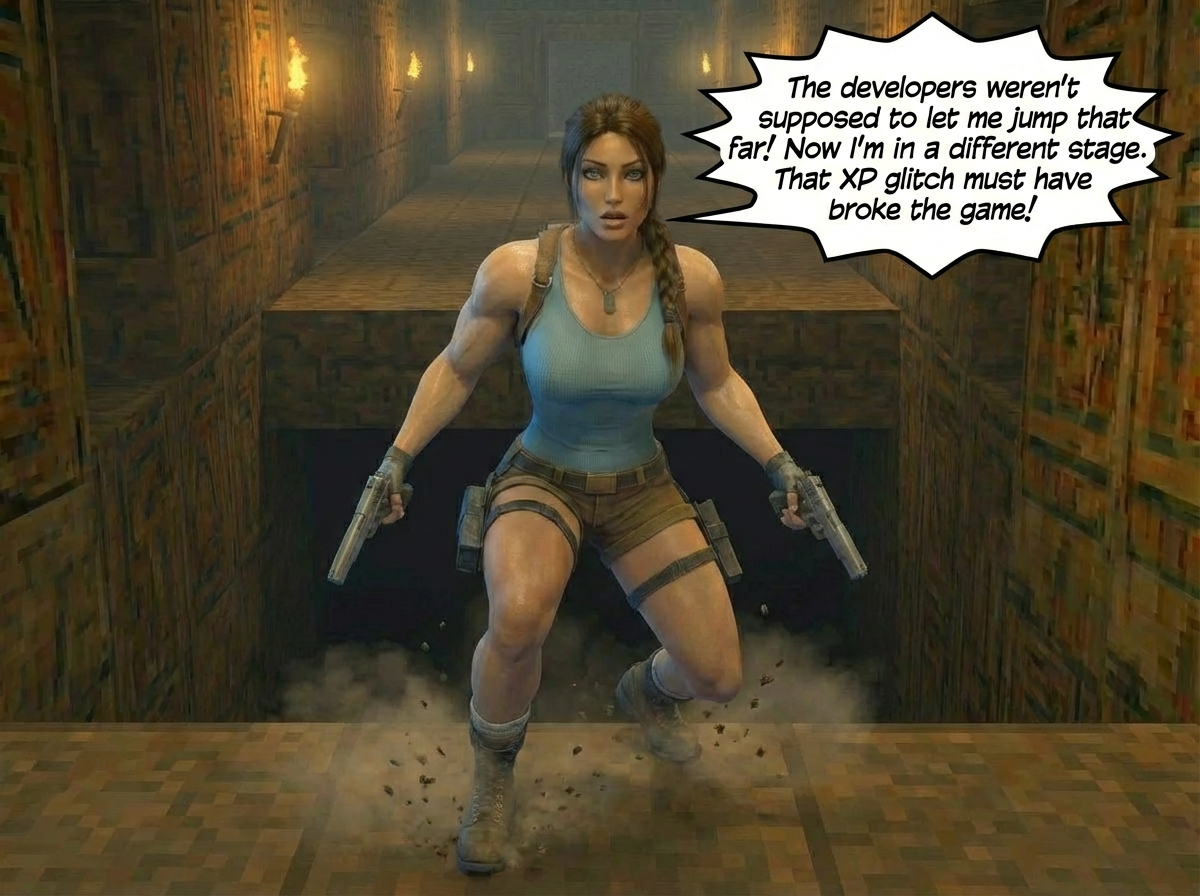 Lara Breaks the 4th Wall Part 2, page 10 — AI female muscle growth comic