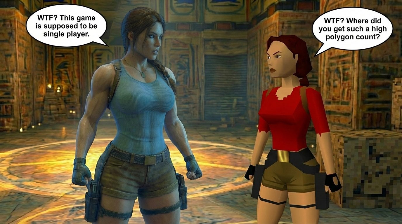 Lara Breaks the 4th Wall Part 2, page 15 — AI female muscle growth comic