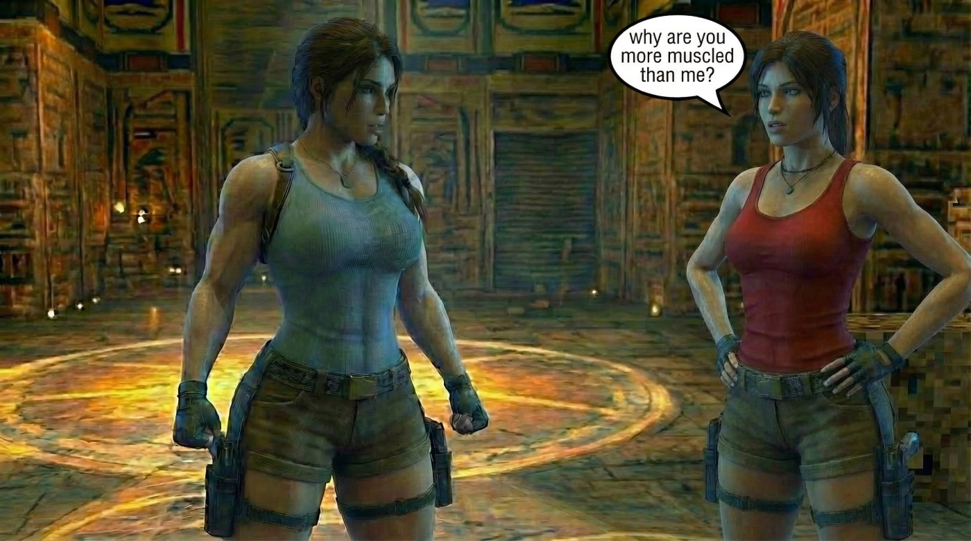 Lara Breaks the 4th Wall Part 2, page 17 — AI female muscle growth comic