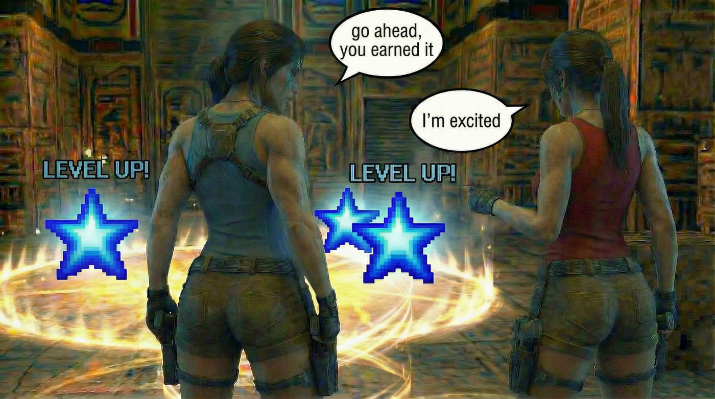 Lara Breaks the 4th Wall Part 3, page 7 — AI female muscle growth comic