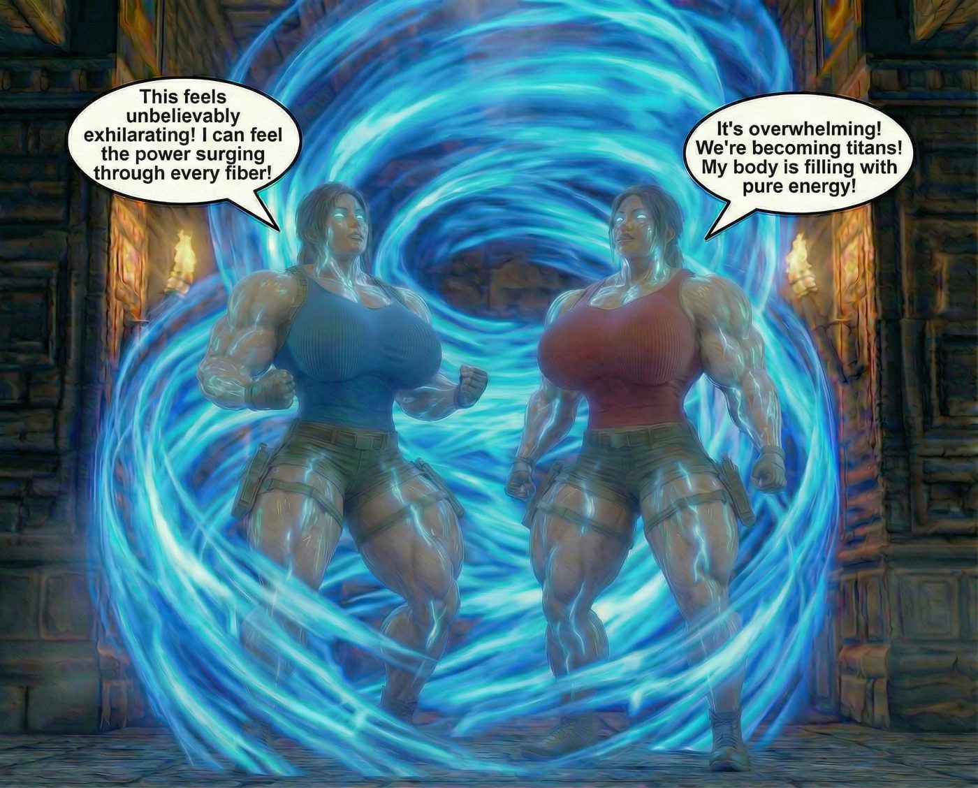 Lara Breaks the 4th Wall Part 4, page 3 — AI female muscle growth comic