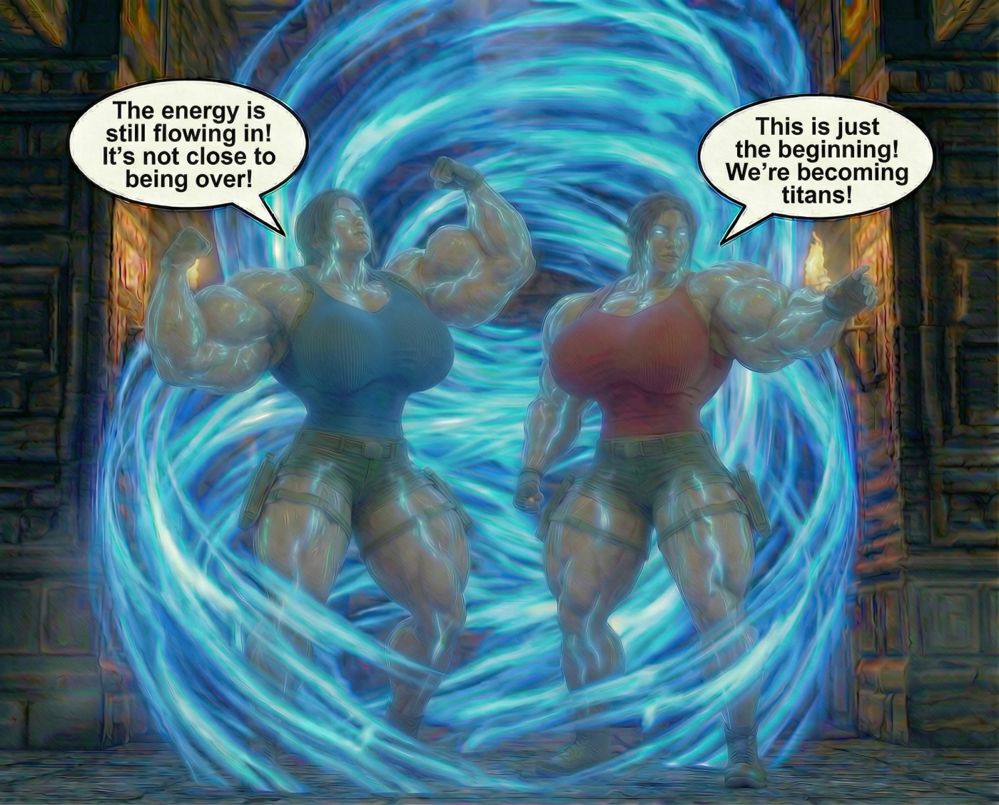 Lara Breaks the 4th Wall Part 4, page 6 — AI female muscle growth comic