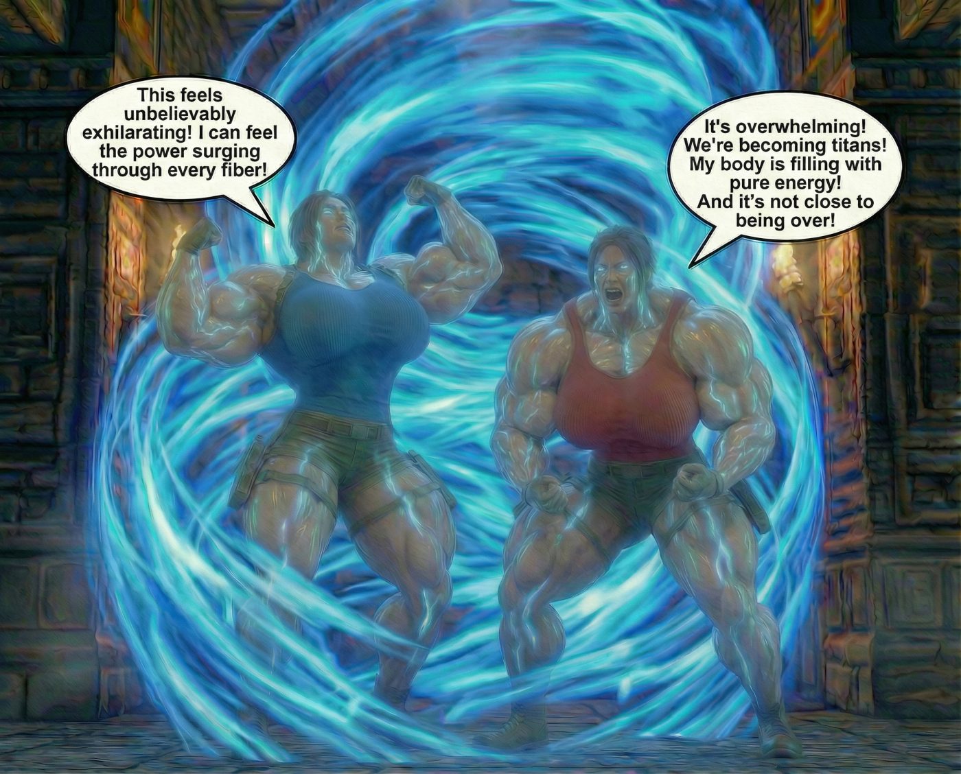 Lara Breaks the 4th Wall Part 4, page 8 — AI female muscle growth comic