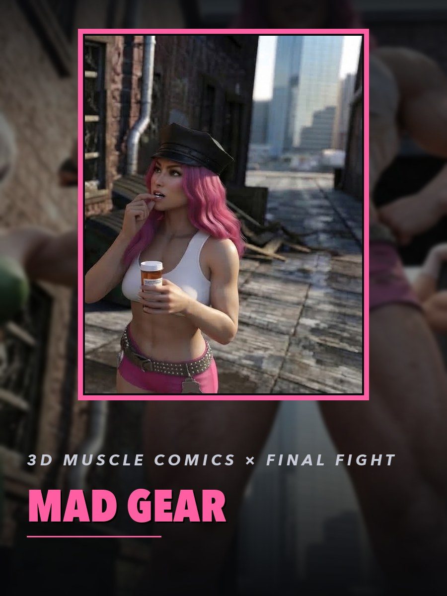 MAD GEAR — AI female muscle growth comic cover