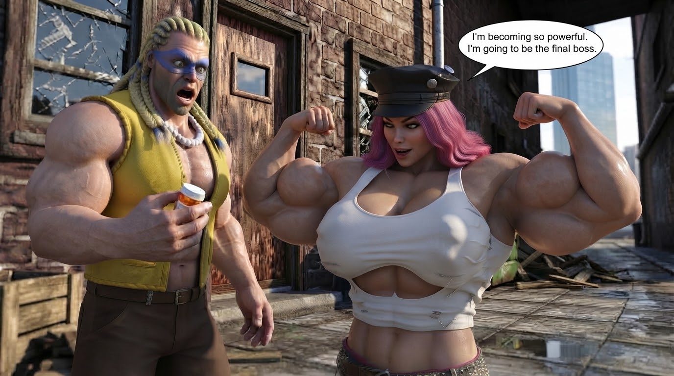 MAD GEAR The Pills, page 7 — AI female muscle growth comic