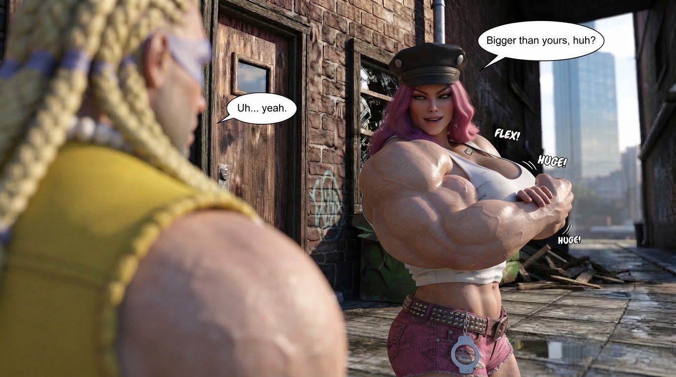MAD GEAR The Pills, page 9 — AI female muscle growth comic