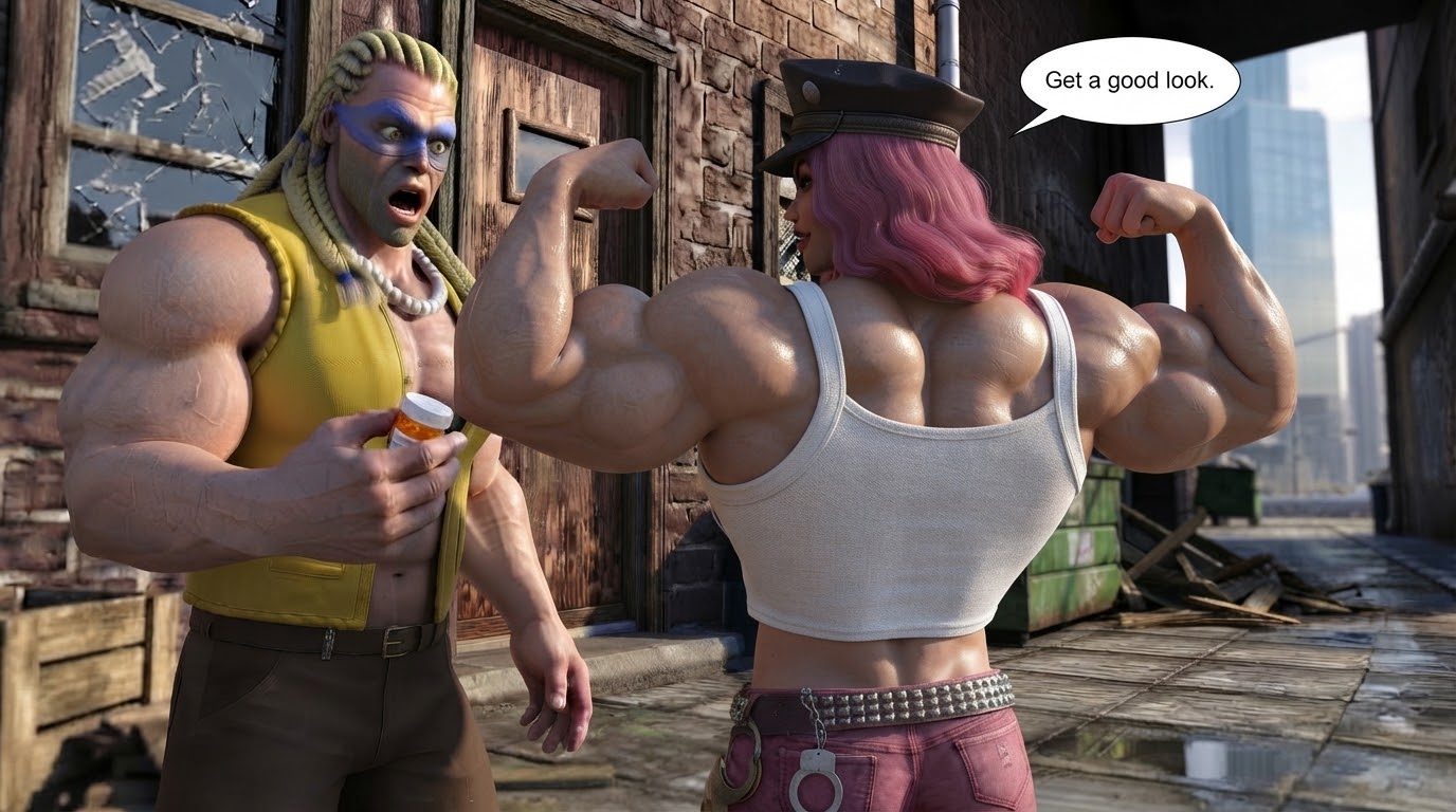 MAD GEAR The Pills, page 10 — AI female muscle growth comic
