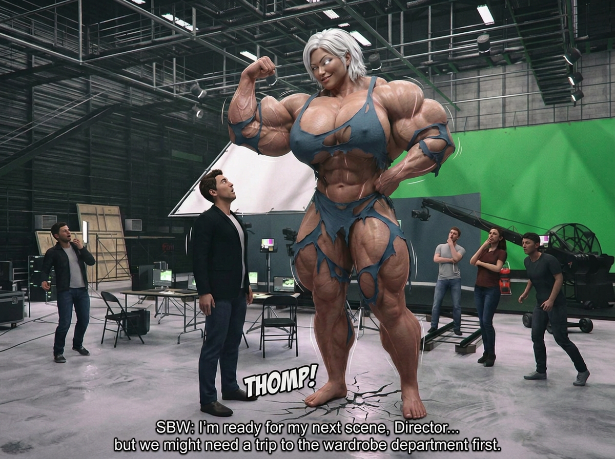 Method Transformation Part 1, page 13 — AI female muscle growth comic