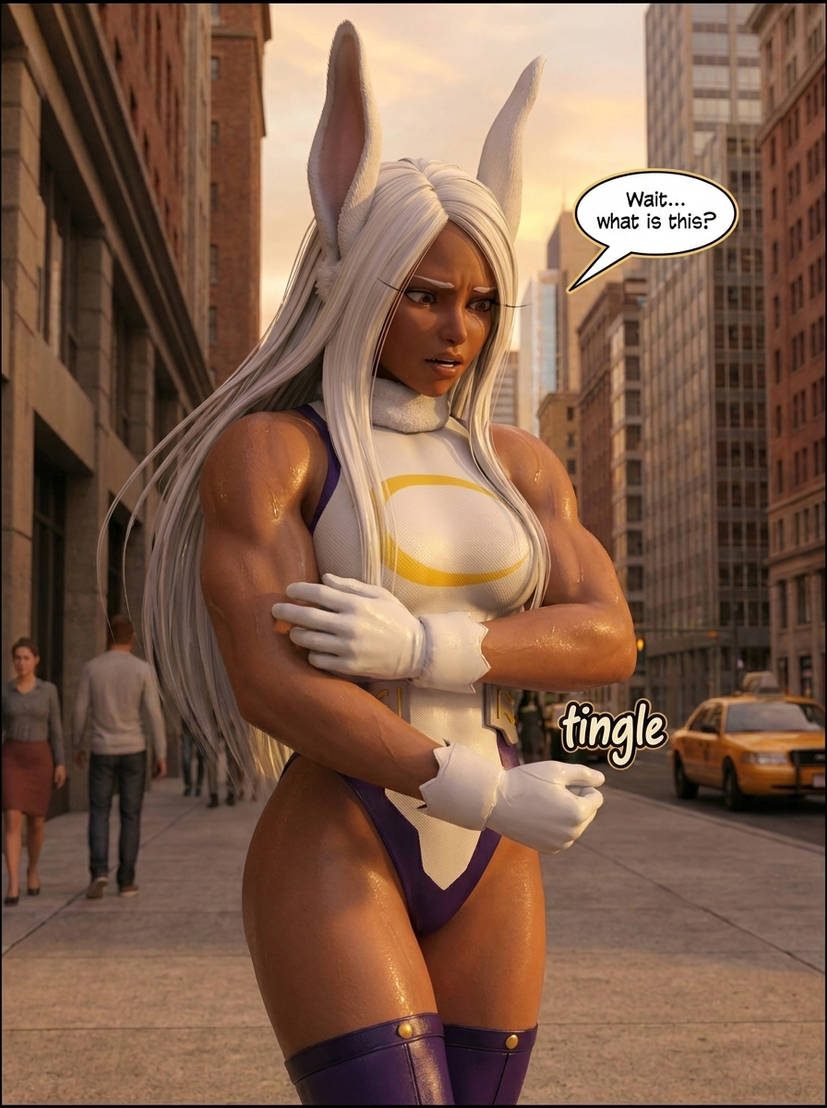 Mirko's Mega Quirk! Part 1, page 2 — AI female muscle growth comic