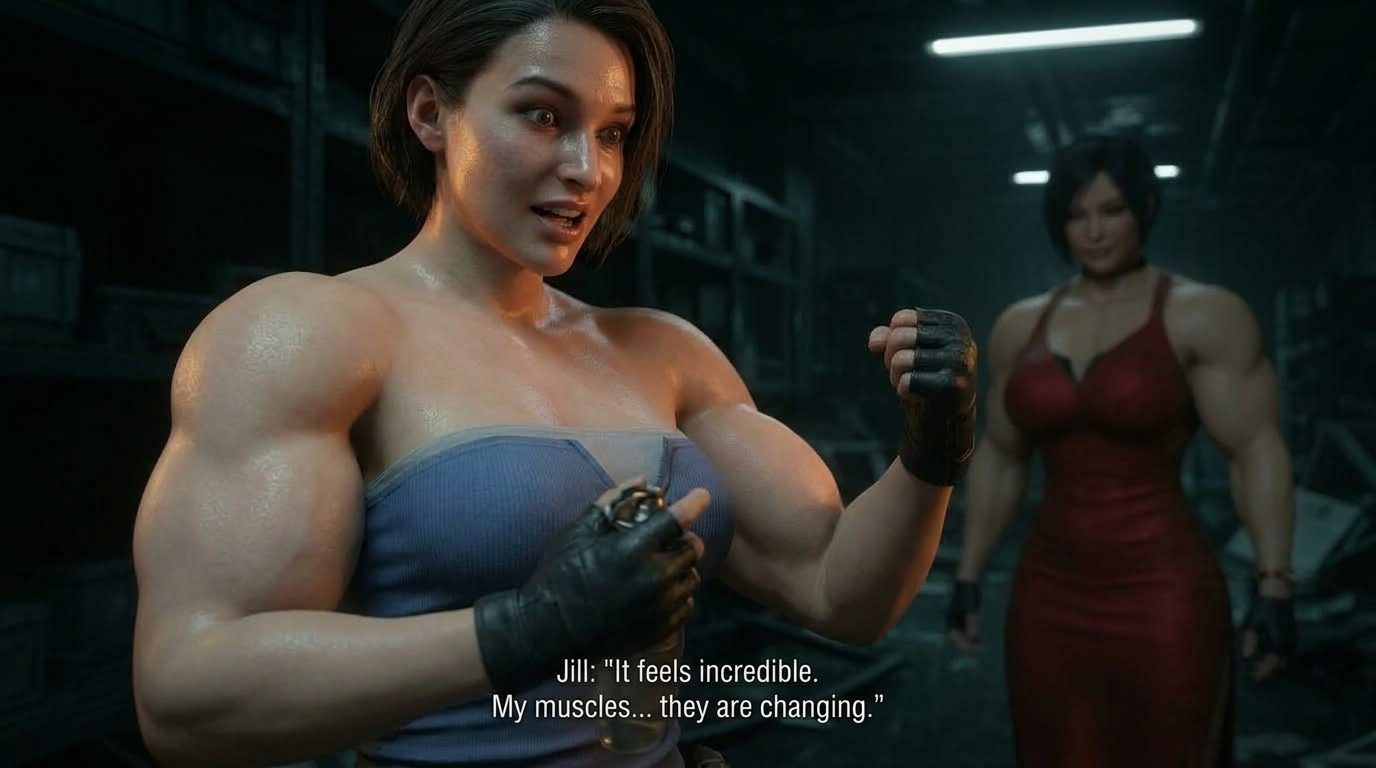 Muscle Herb Part 1, página 21 — cómic de crecimiento muscular femenino con IA