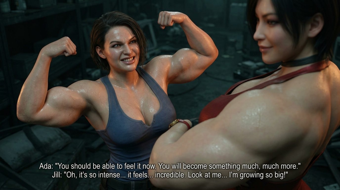 Muscle Herb Part 1, página 22 — cómic de crecimiento muscular femenino con IA
