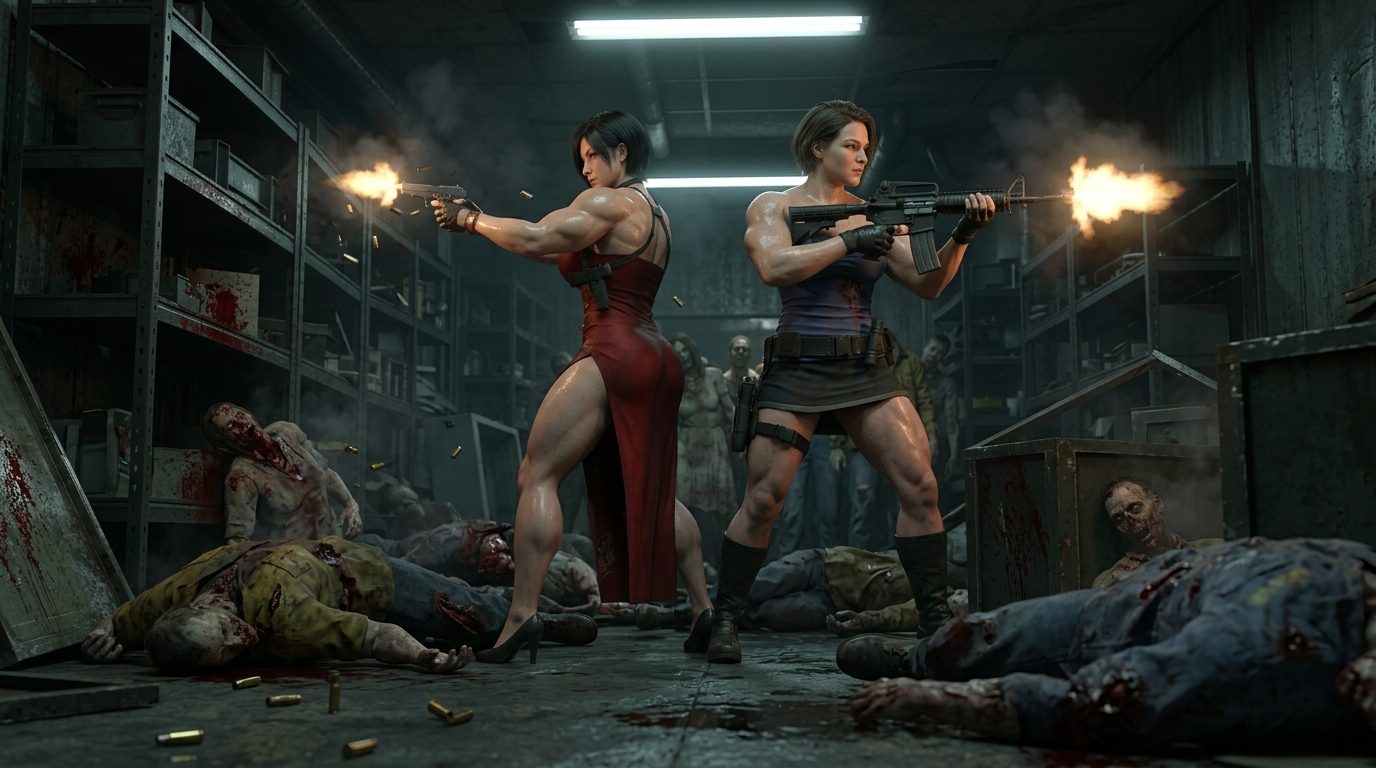 Muscle Herb Part 1, página 45 — cómic de crecimiento muscular femenino con IA