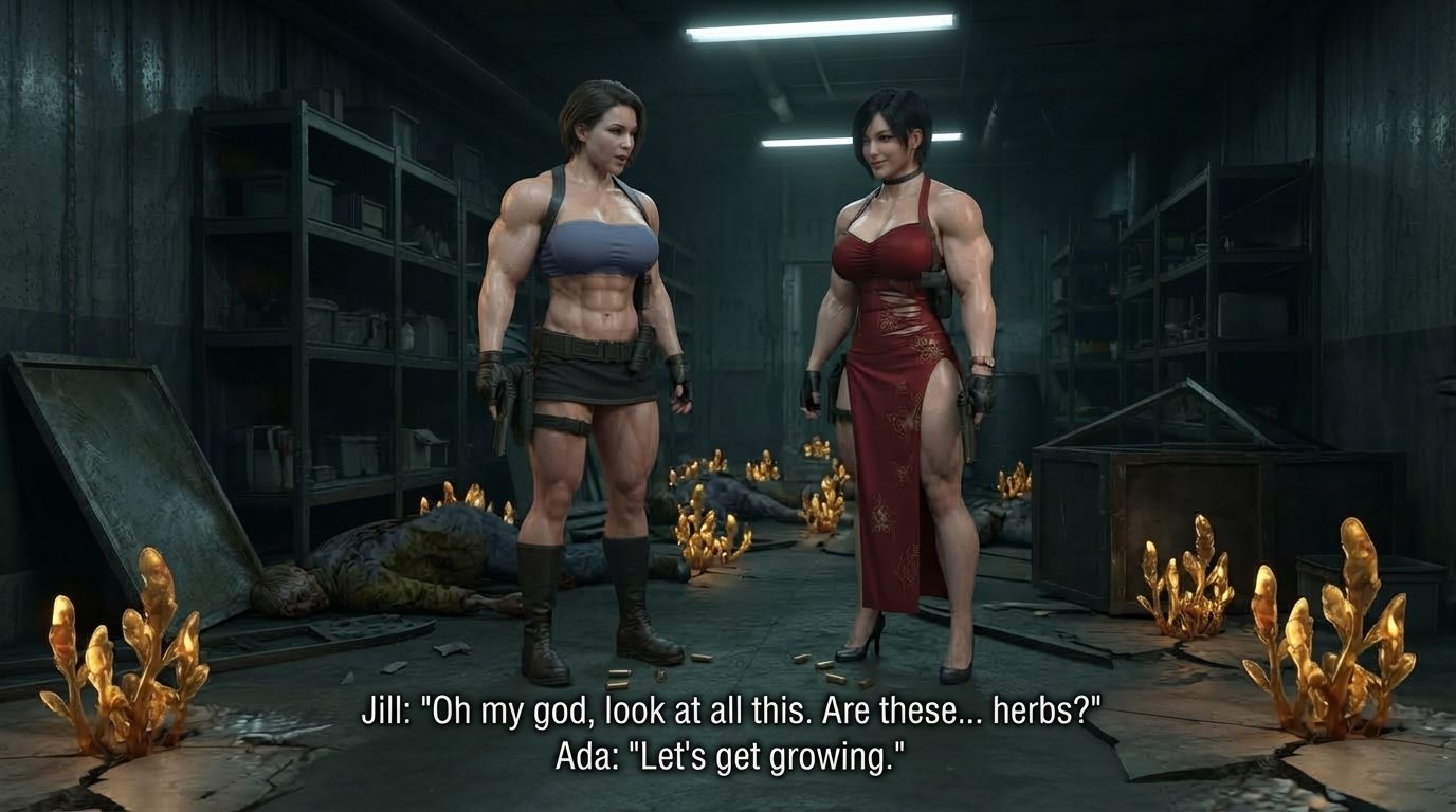 Muscle Herb Part 1, página 51 — cómic de crecimiento muscular femenino con IA