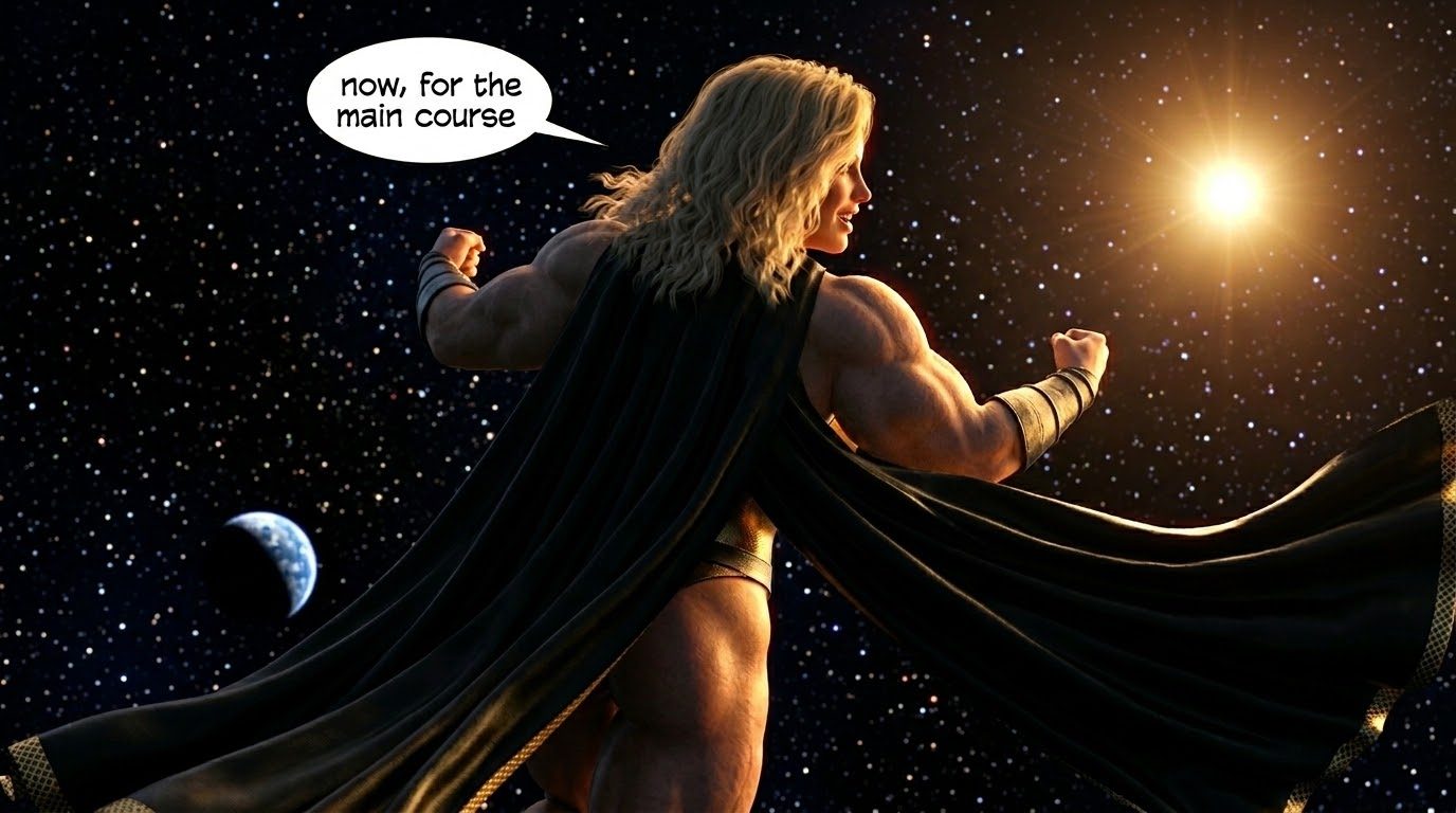 Nuclear Woman Part 3, page 8 — AI female muscle growth comic
