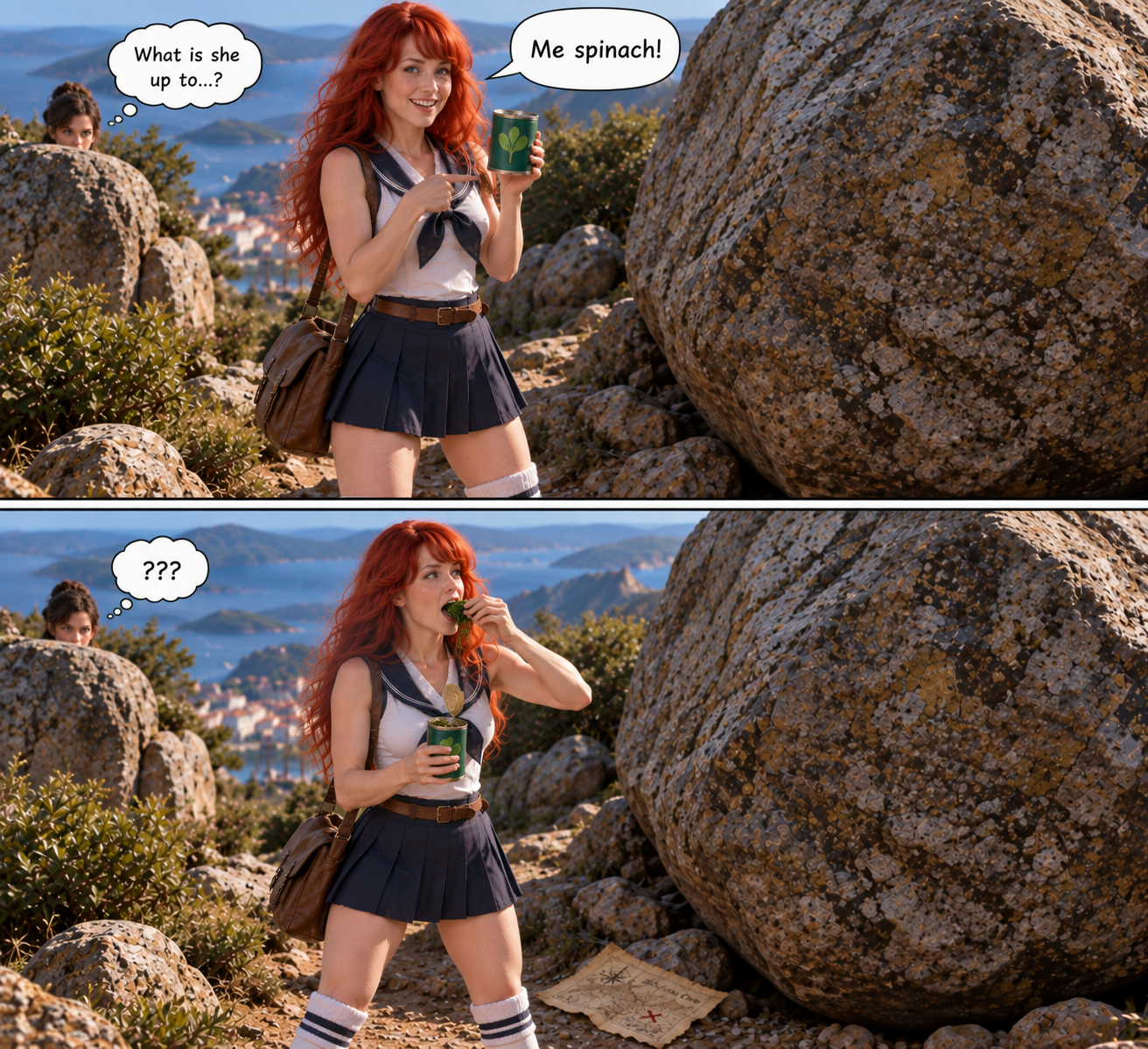 Poppy the Sailor Gal Part 1, page 11 — AI female muscle growth comic