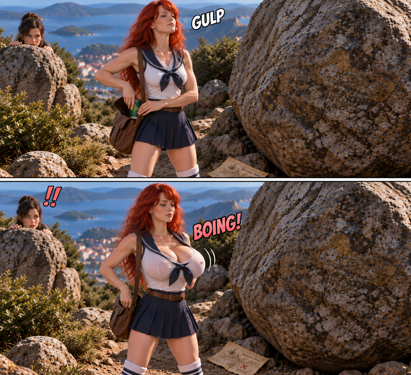 Poppy the Sailor Gal Part 1, page 12 — AI female muscle growth comic