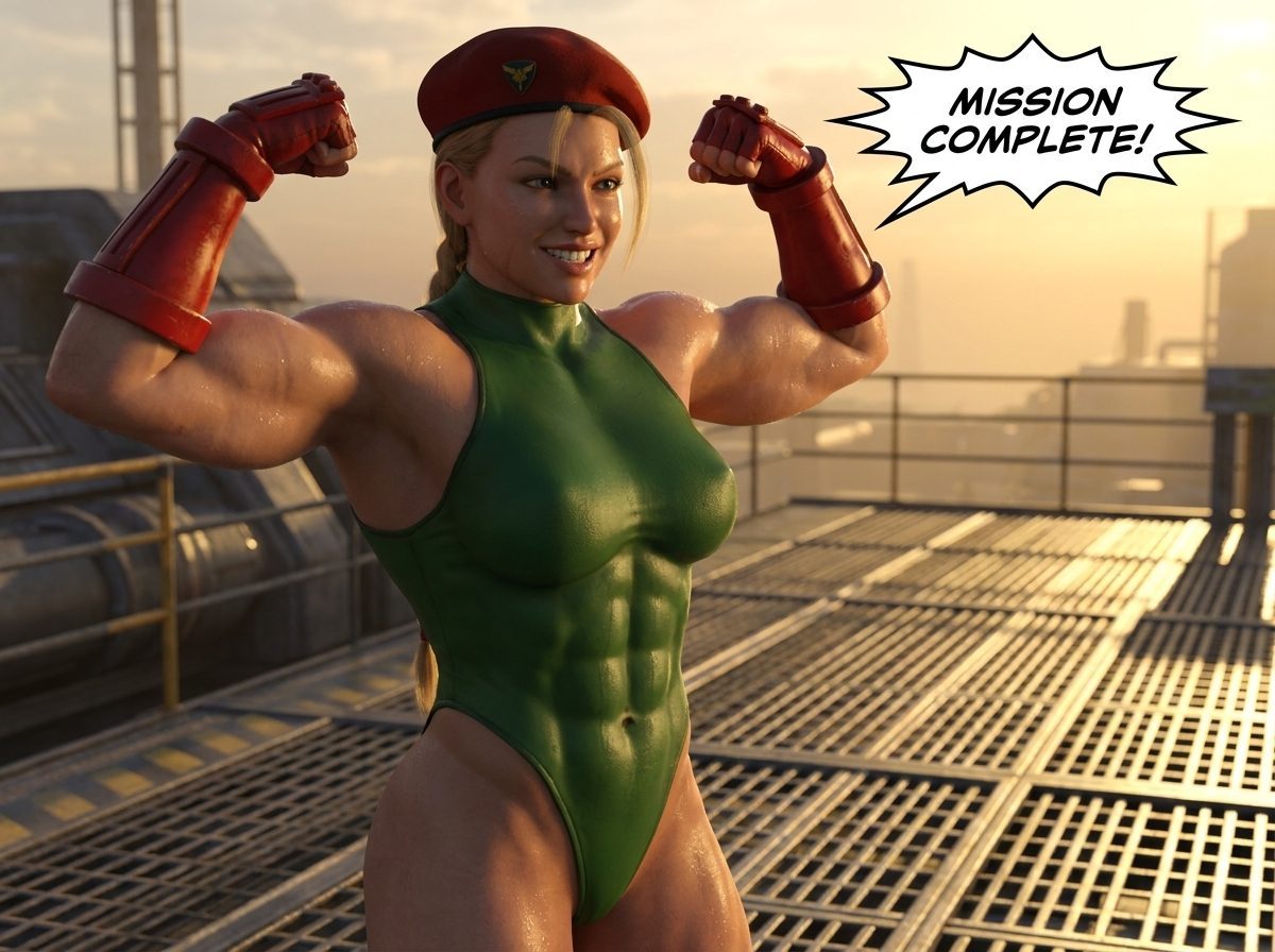 Psycho Cammy Part 1, page 3 — AI female muscle growth comic