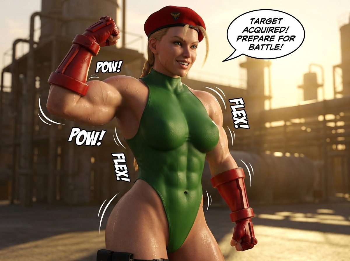 Psycho Cammy Part 1, page 4 — AI female muscle growth comic