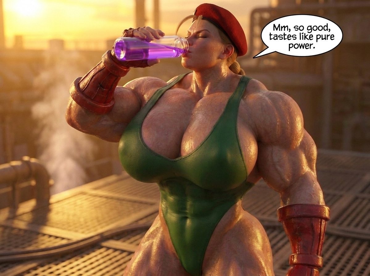 Psycho Cammy Part 1, page 23 — AI female muscle growth comic
