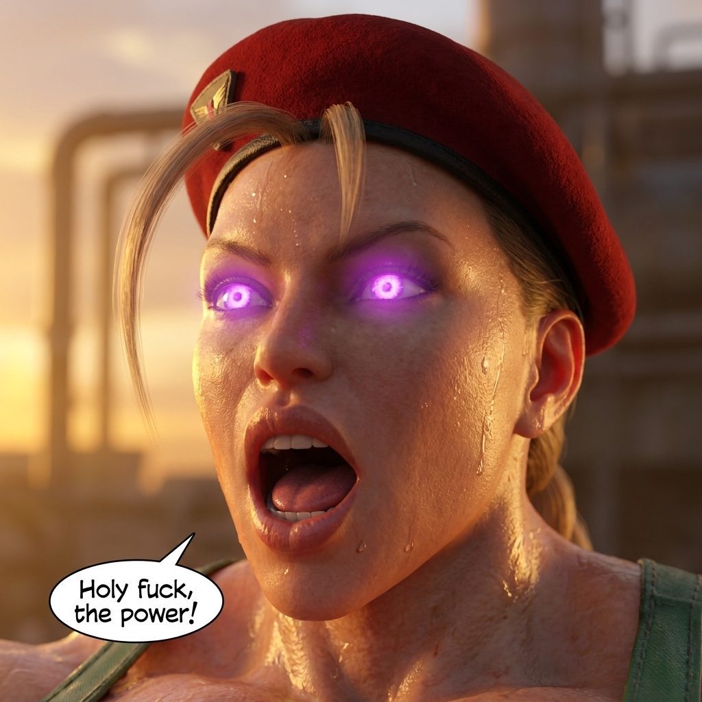 Psycho Cammy Part 1, page 24 — AI female muscle growth comic