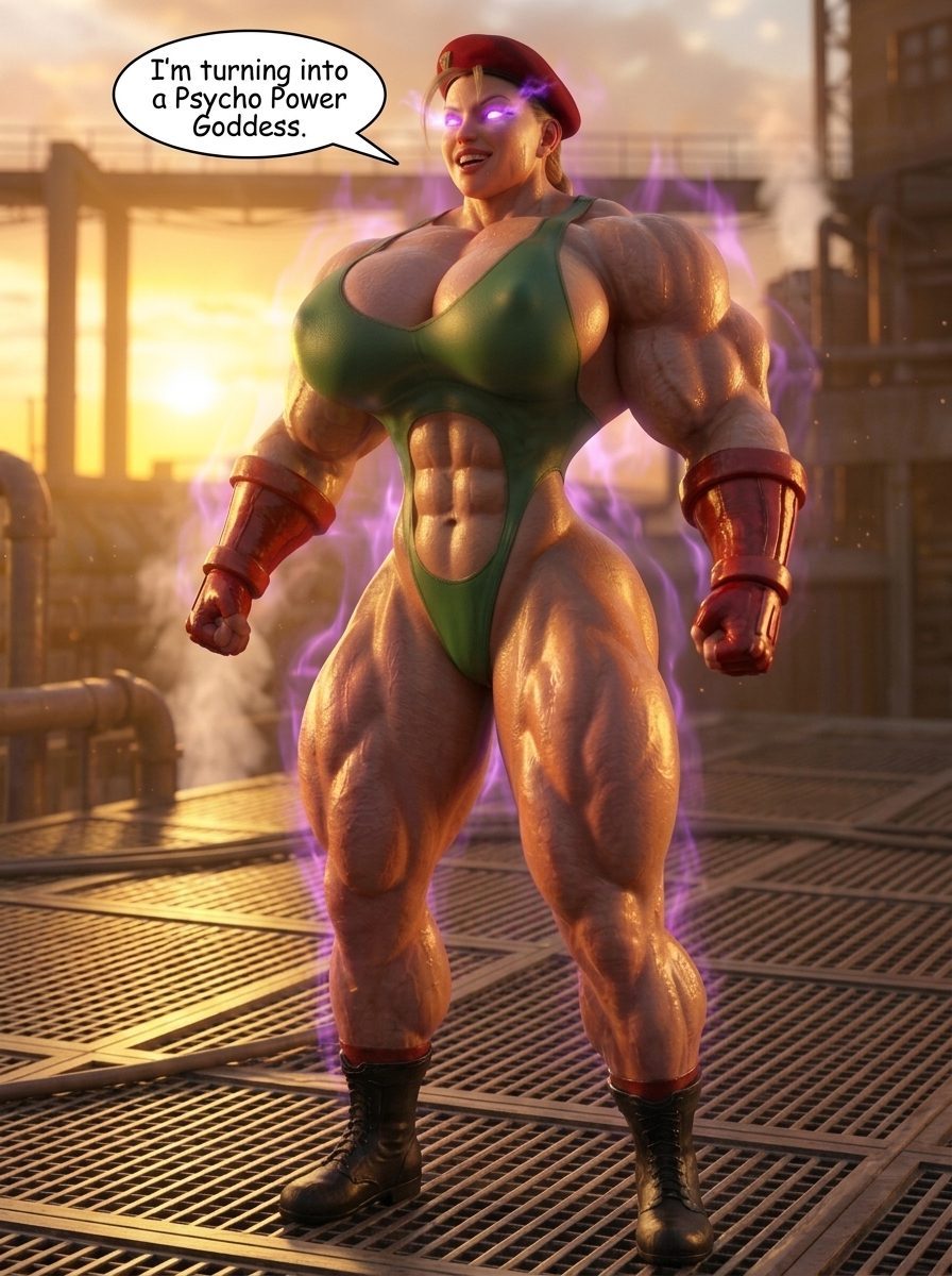 Psycho Cammy Part 1, page 26 — AI female muscle growth comic