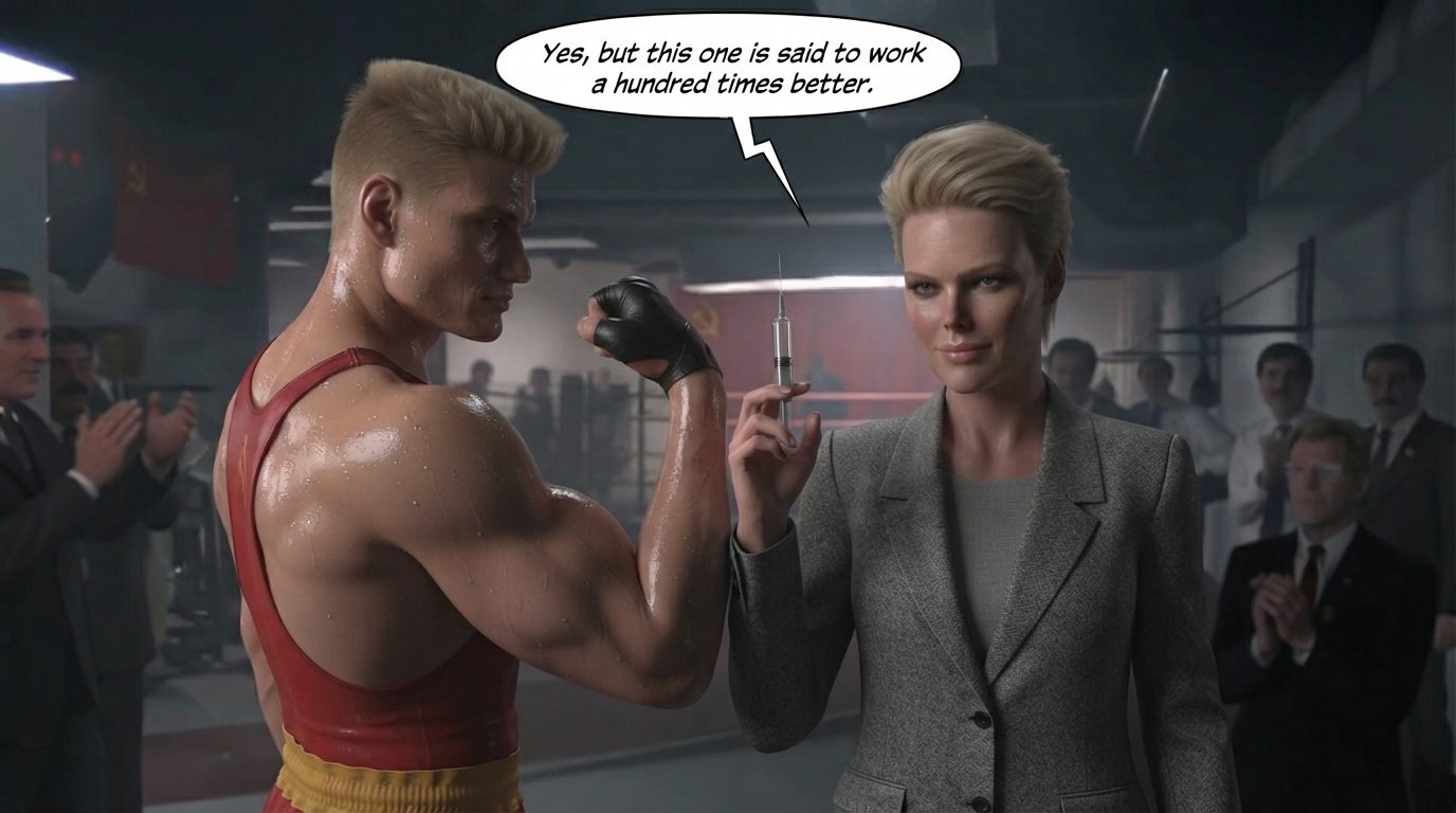 Rawcky 4, CCCP Part 1, page 4 — AI female muscle growth comic