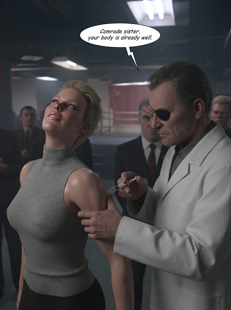 Rawcky 4, CCCP Part 1, page 6 — AI female muscle growth comic