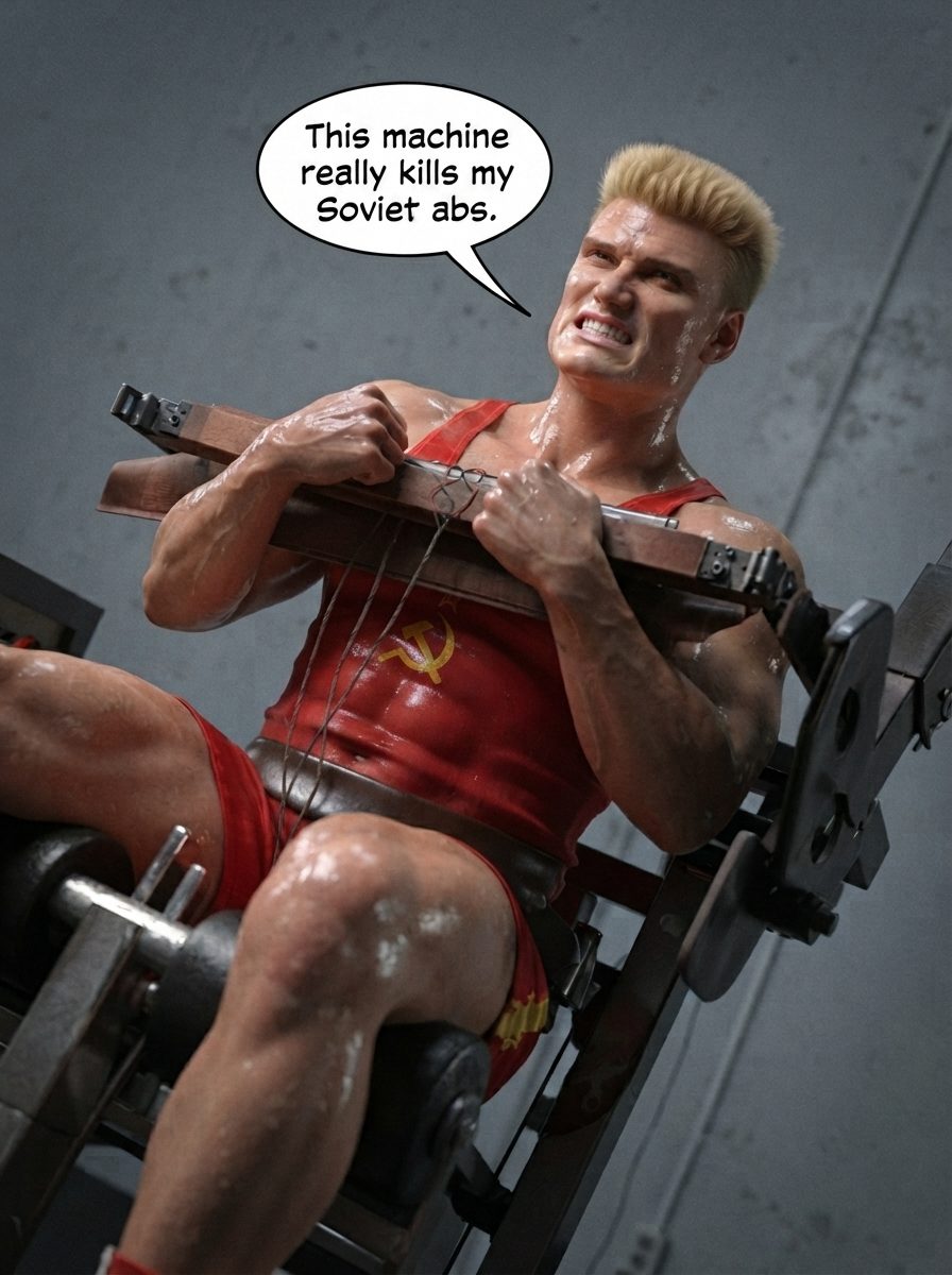 Rawcky 4, CCCP Part 1, page 10 — AI female muscle growth comic