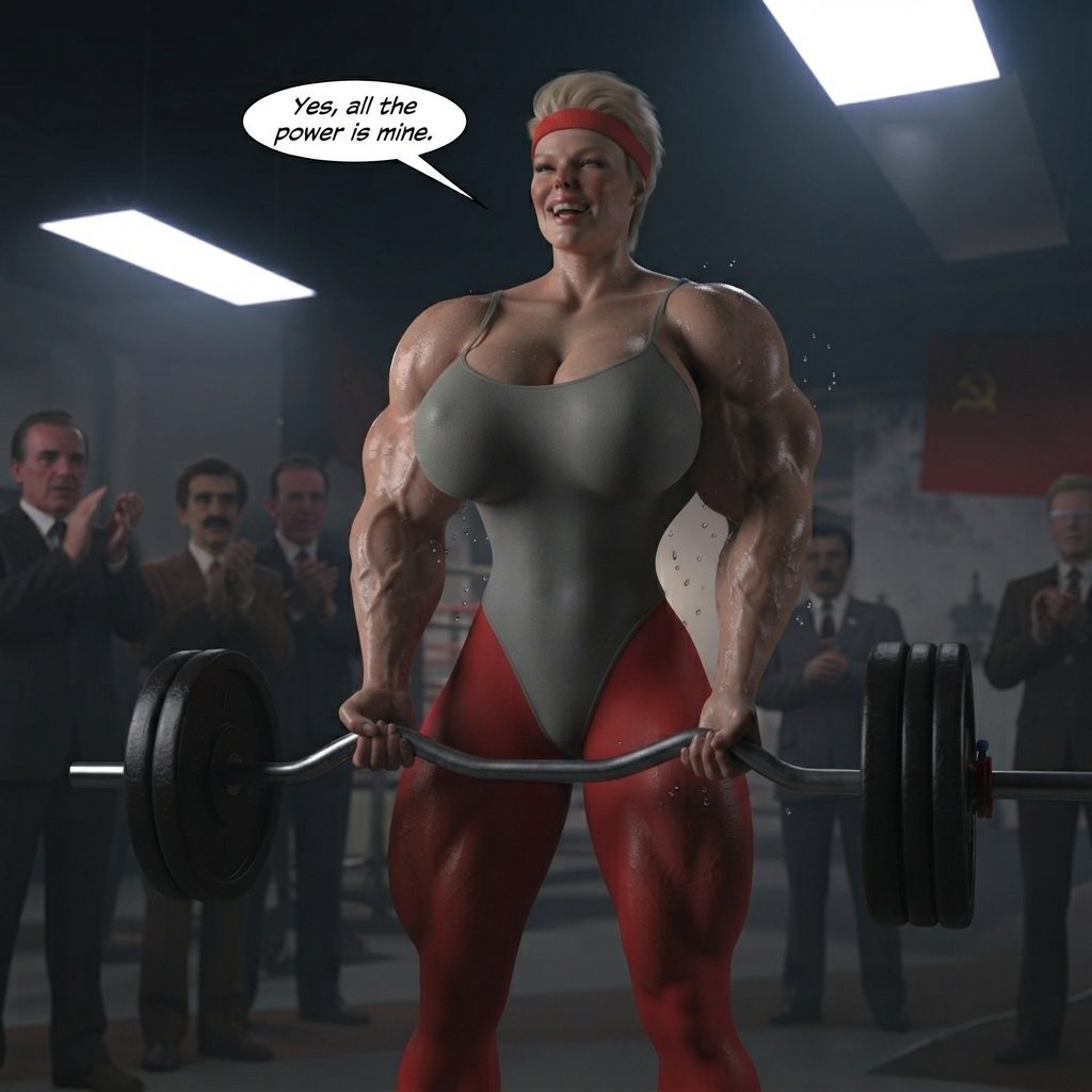 Rawcky 4, CCCP Part 1, page 20 — AI female muscle growth comic