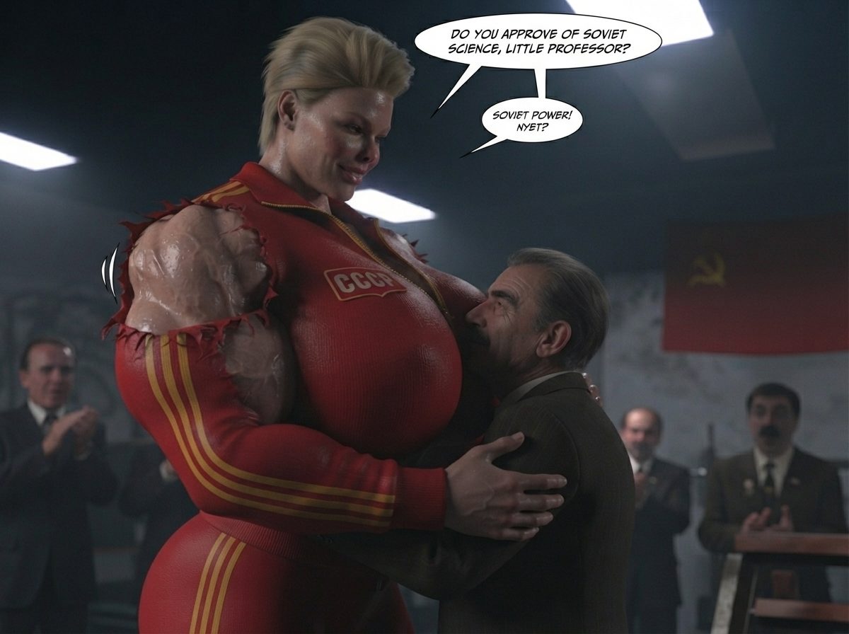 Rawcky 4, CCCP Part 1, page 25 — AI female muscle growth comic
