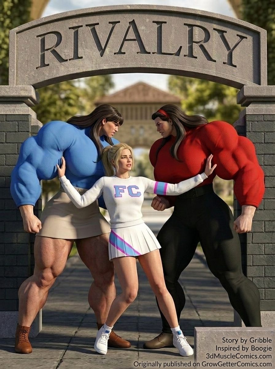 Rivalry — AI female muscle growth comic cover