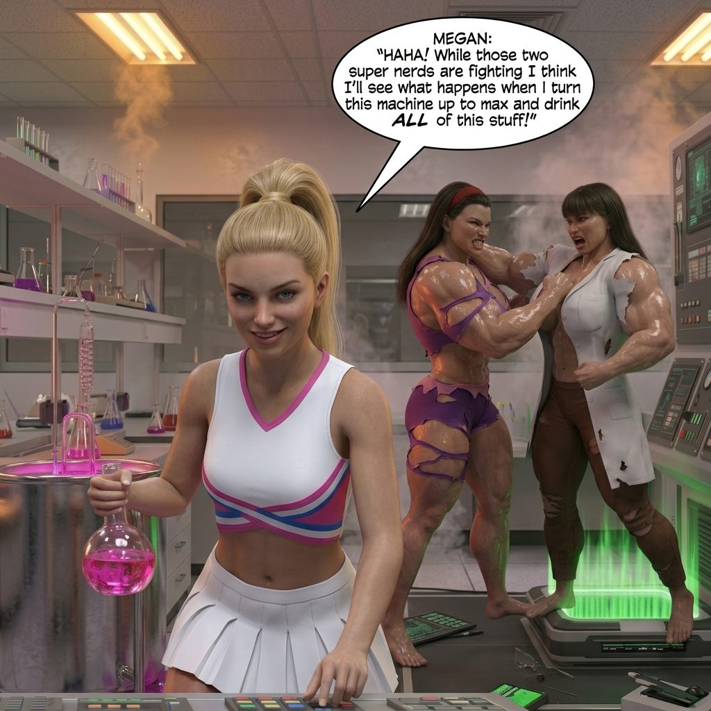 Rivalry Part 1, page 24 — AI female muscle growth comic