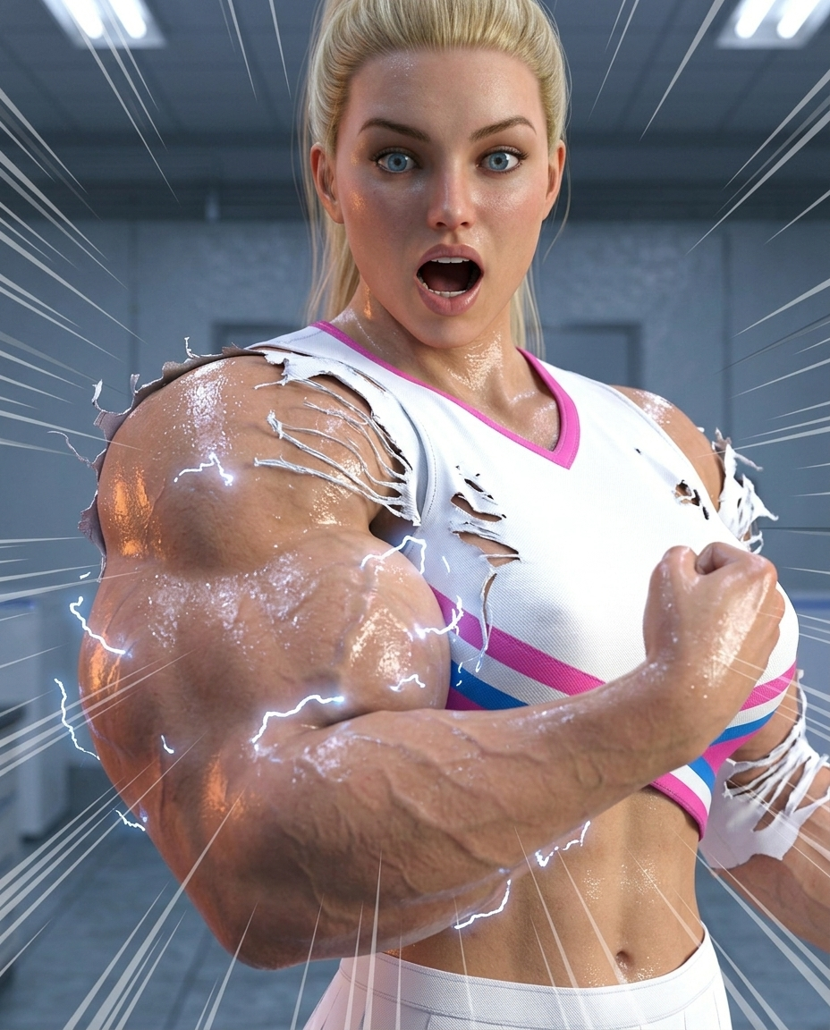Rivalry Part 1, page 30 — AI female muscle growth comic