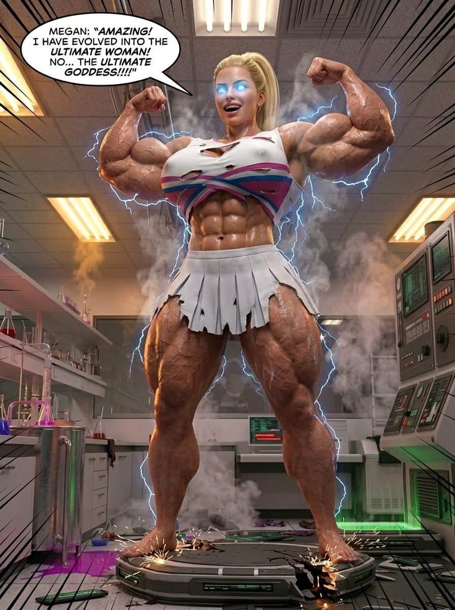 Rivalry Part 1, page 33 — AI female muscle growth comic