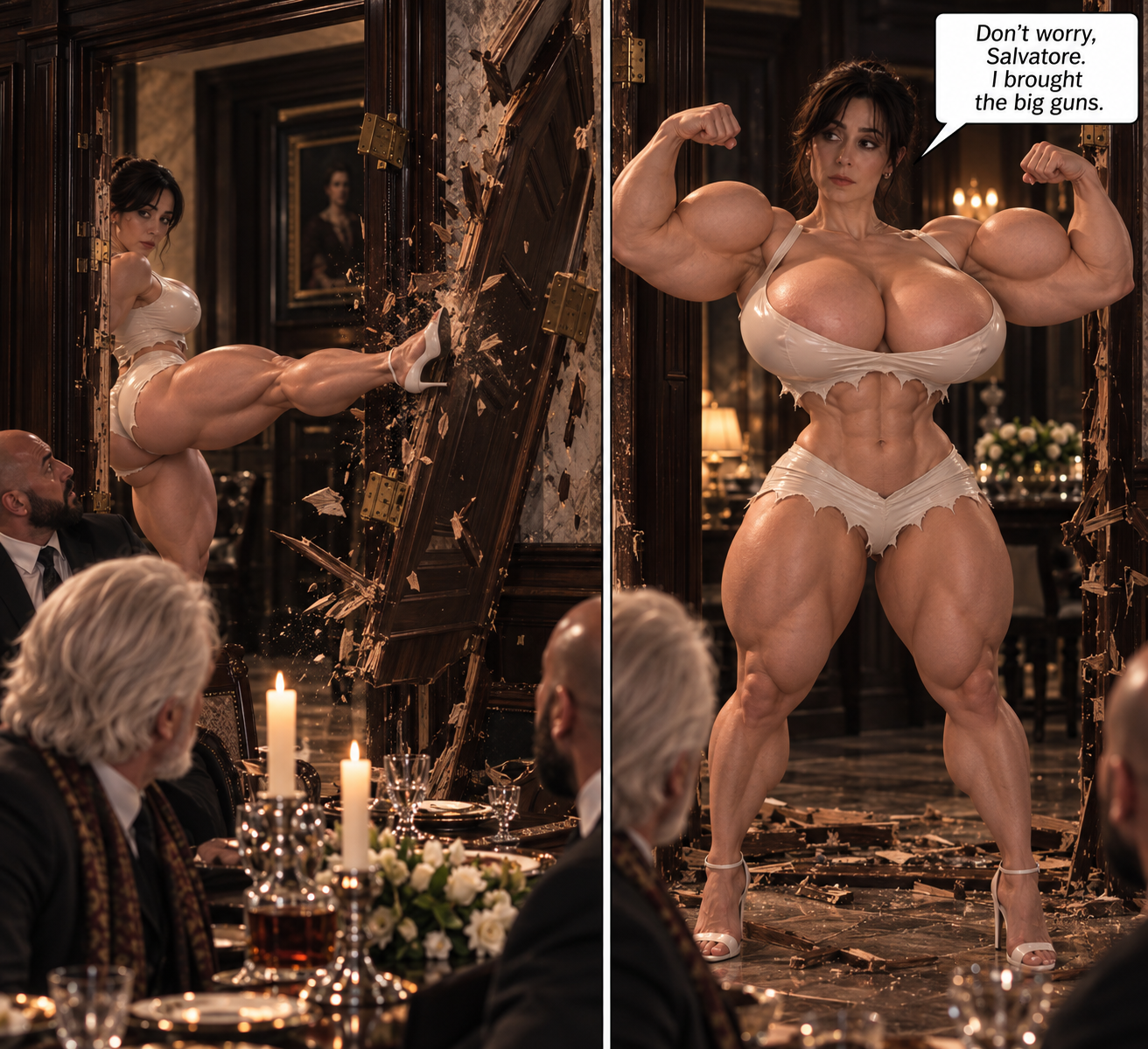 Sofia: Big Guns Part 1, page 29 — AI female muscle growth comic