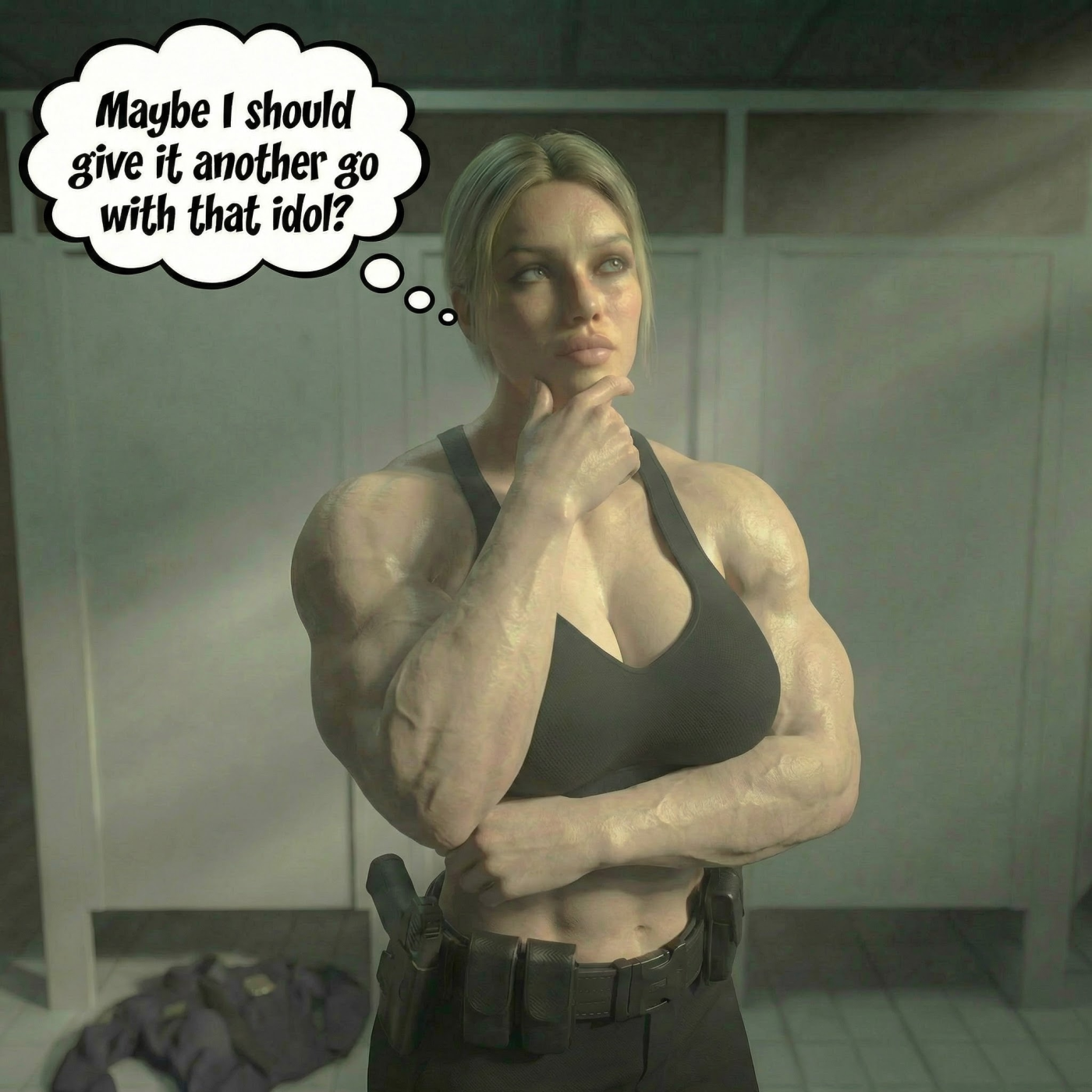 Super Cop Part 1, page 12 — AI female muscle growth comic