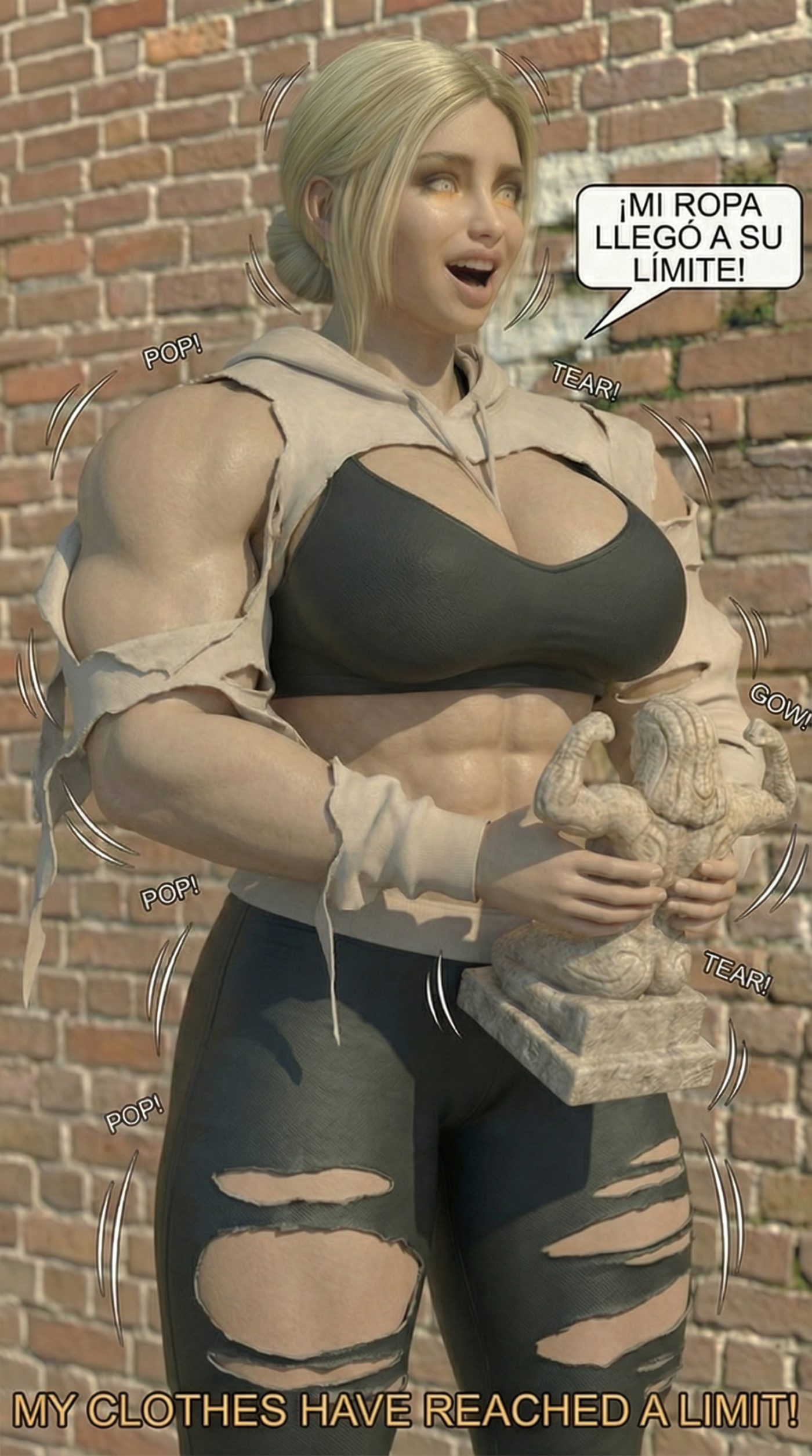 Super Cop Part 2, page 10 — AI female muscle growth comic