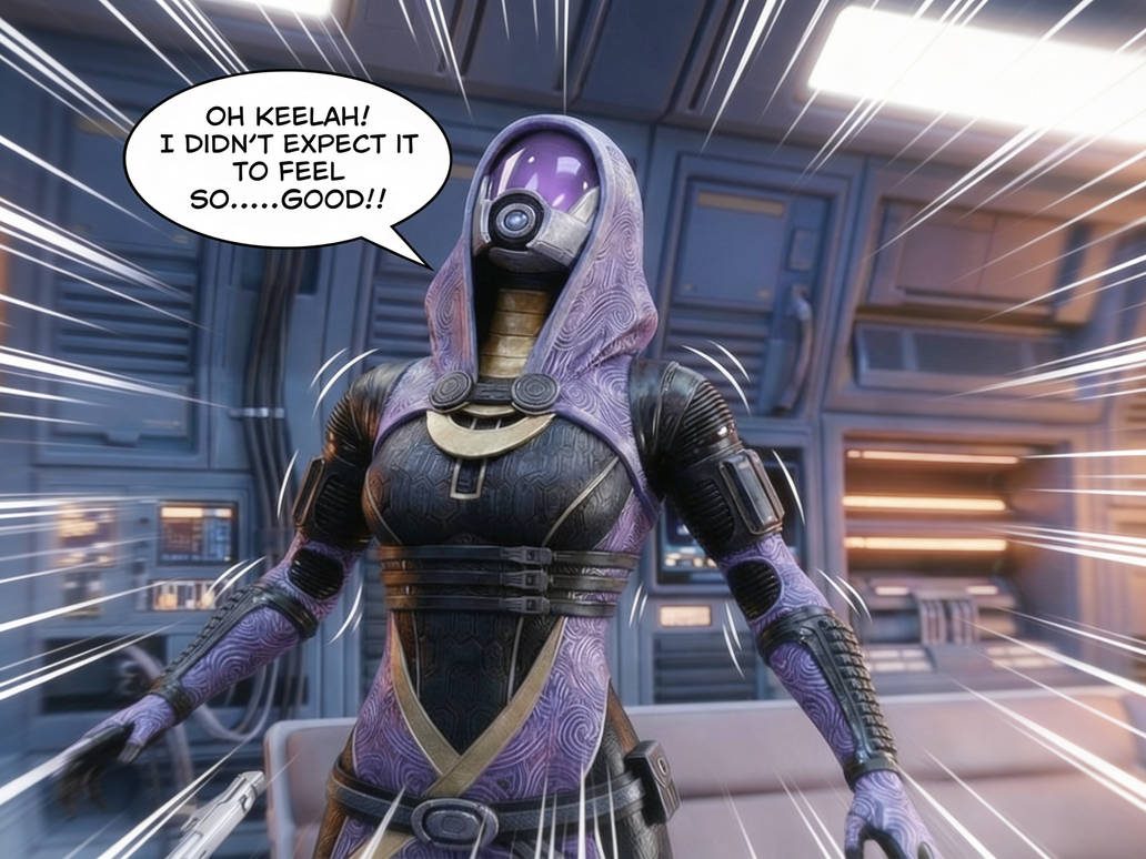 Tali - Mass Effect Part 1, page 3 — AI female muscle growth comic