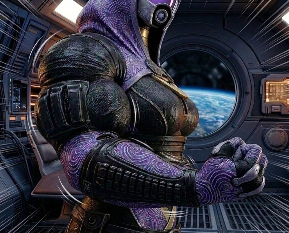 Tali - Mass Effect Part 1, page 4 — AI female muscle growth comic
