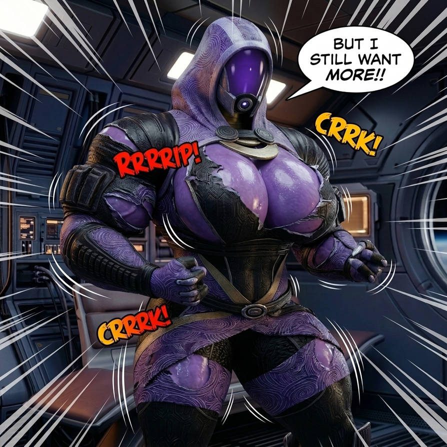 Tali - Mass Effect Part 1, page 7 — AI female muscle growth comic