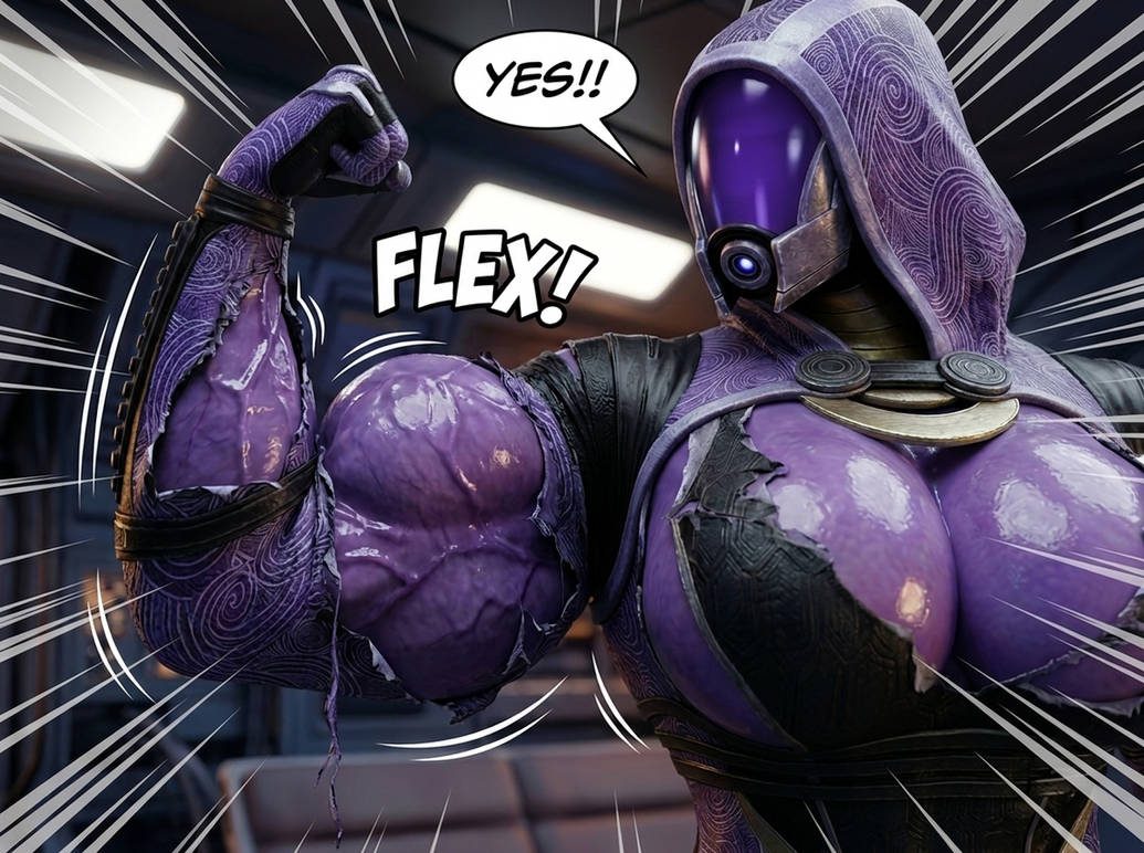 Tali - Mass Effect Part 1, page 9 — AI female muscle growth comic