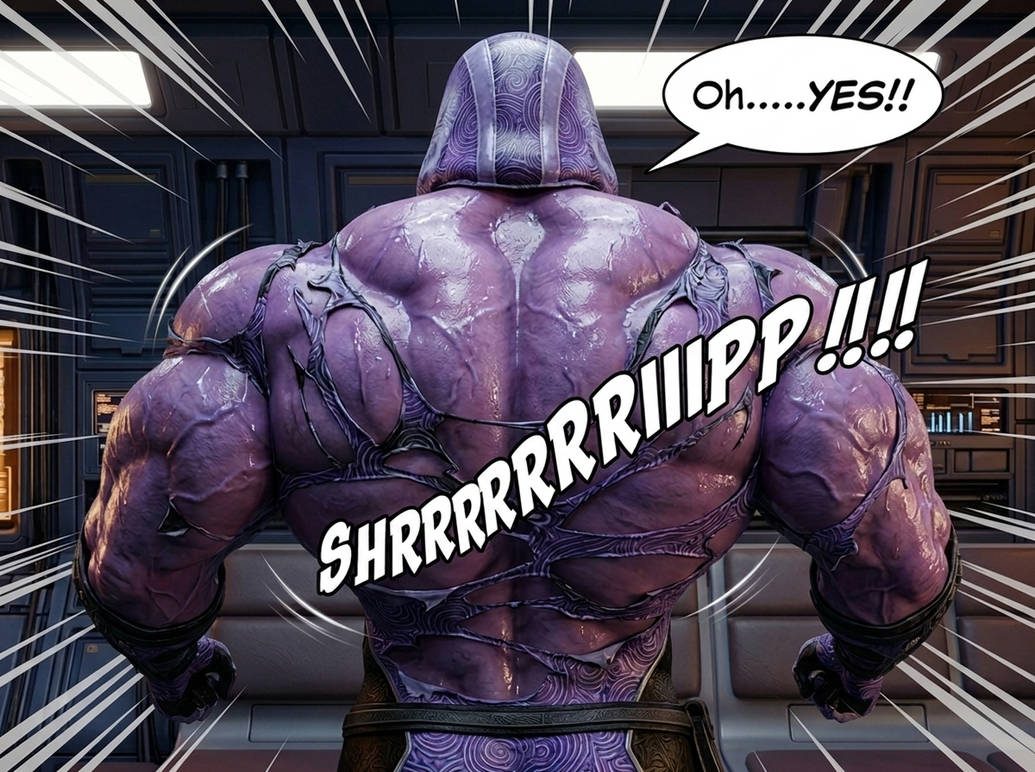 Tali - Mass Effect Part 1, page 10 — AI female muscle growth comic
