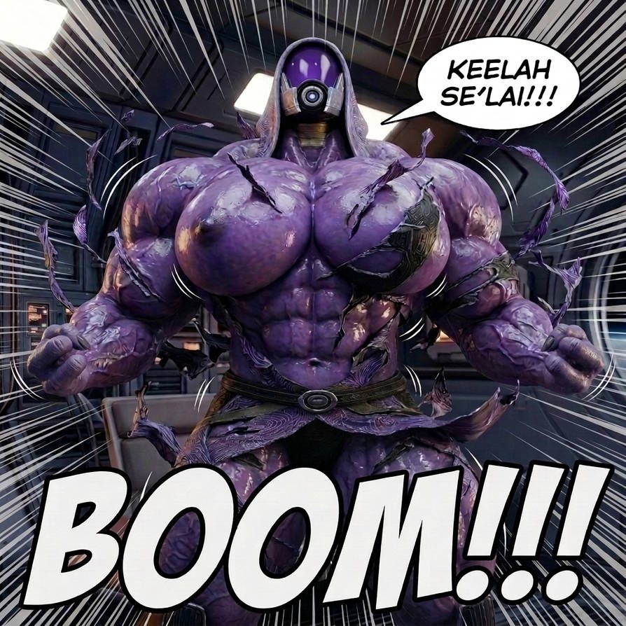 Tali - Mass Effect Part 1, page 11 — AI female muscle growth comic