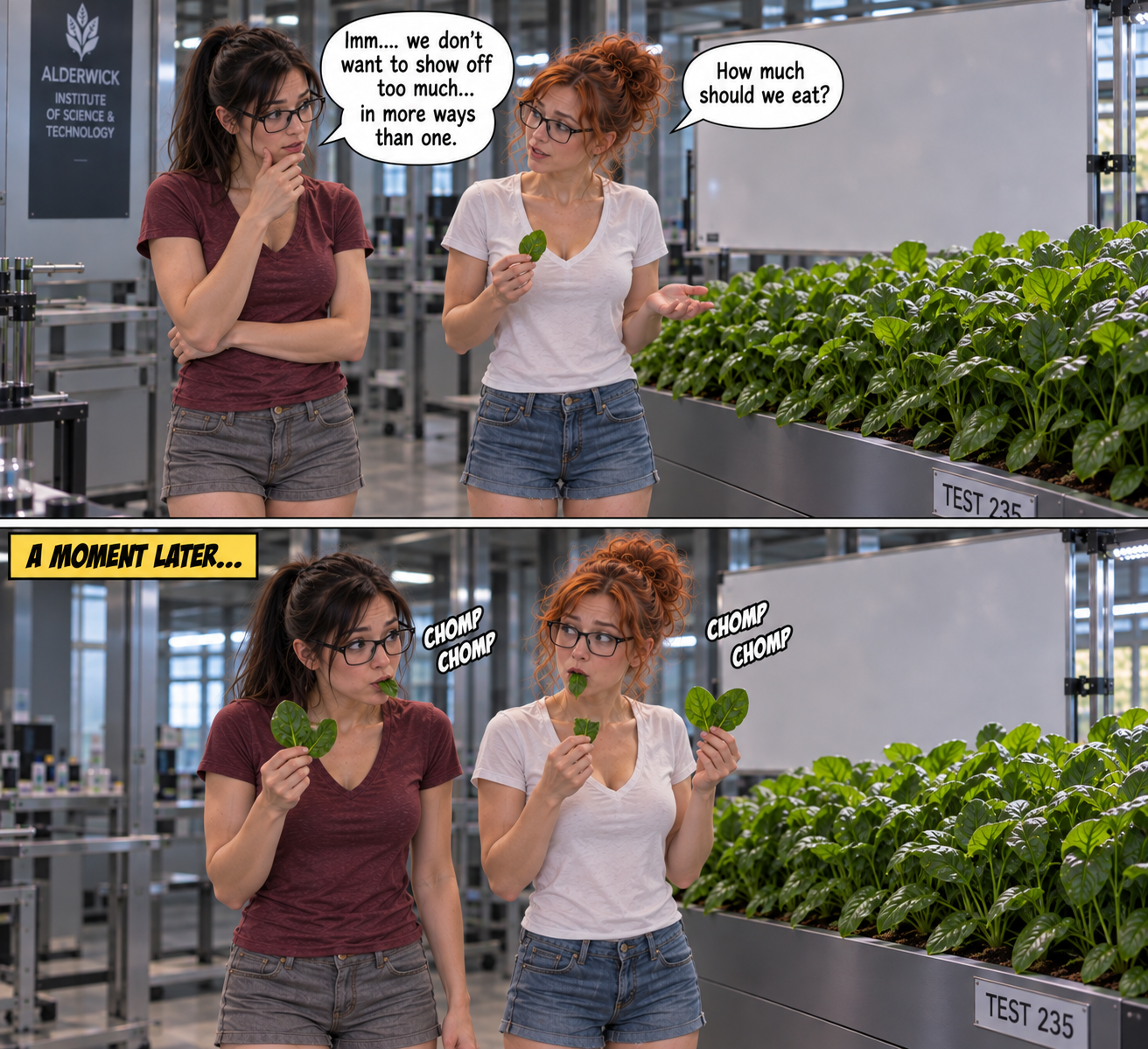 Test 235 Moving Day, page 5 — AI female muscle growth comic