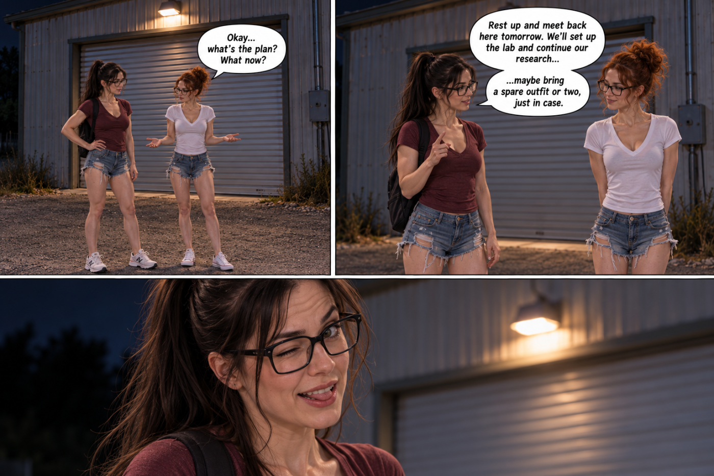 Test 235 Moving Day, page 15 — AI female muscle growth comic
