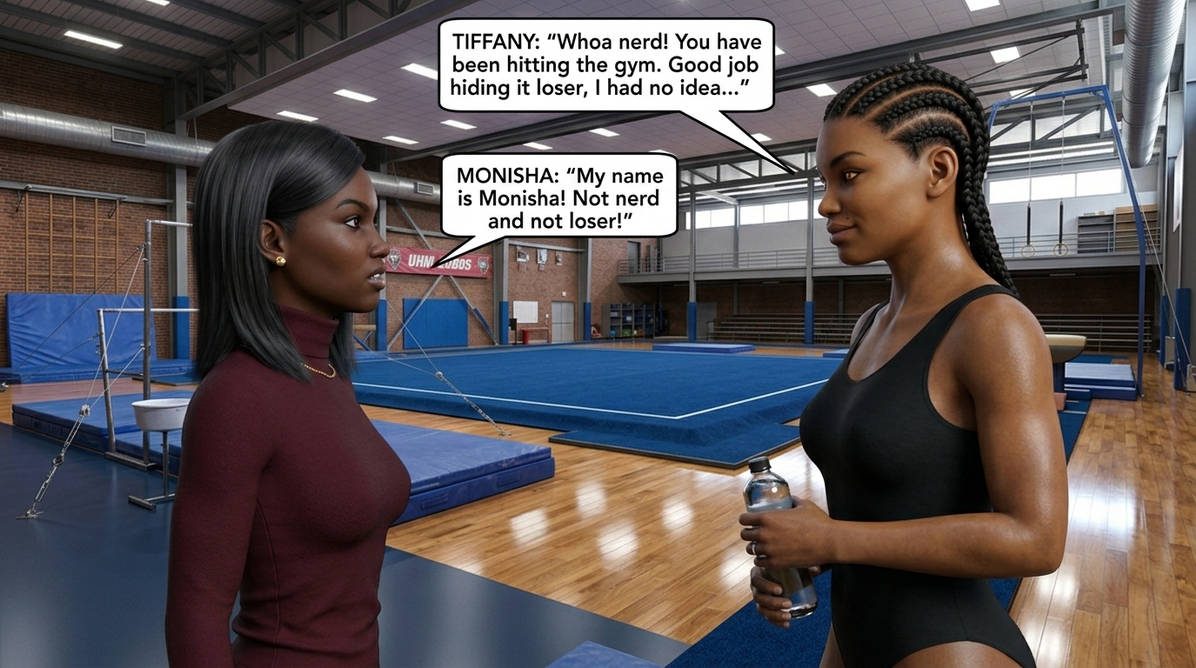 The B.A.D. Idea Part 1, page 13 — AI female muscle growth comic