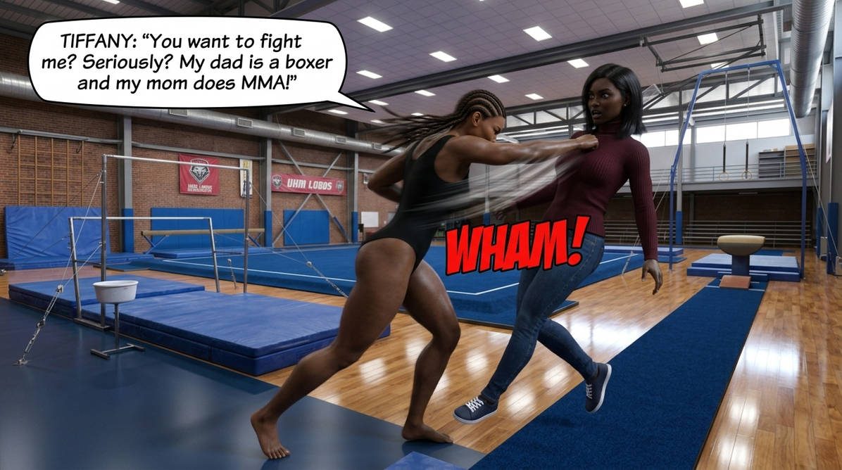 The B.A.D. Idea Part 1, page 16 — AI female muscle growth comic