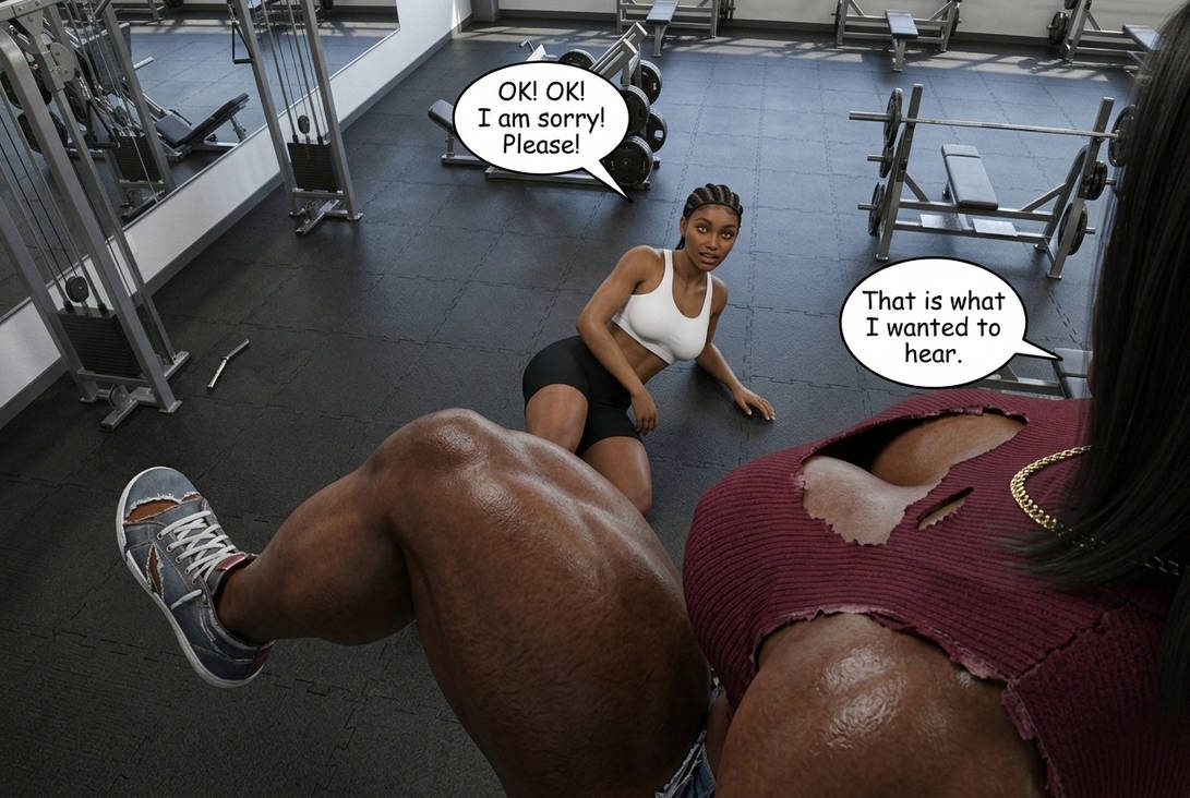 The B.A.D. Idea Part 2, page 2 — AI female muscle growth comic