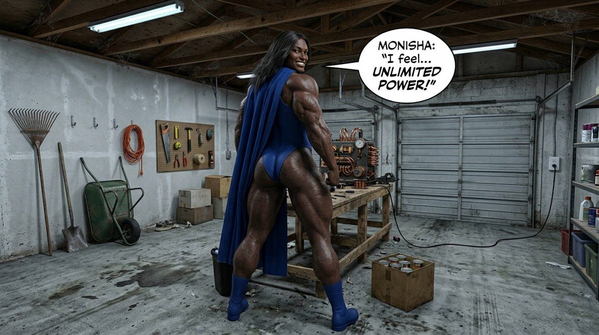 The B.A.D. Idea Part 2, page 10 — AI female muscle growth comic